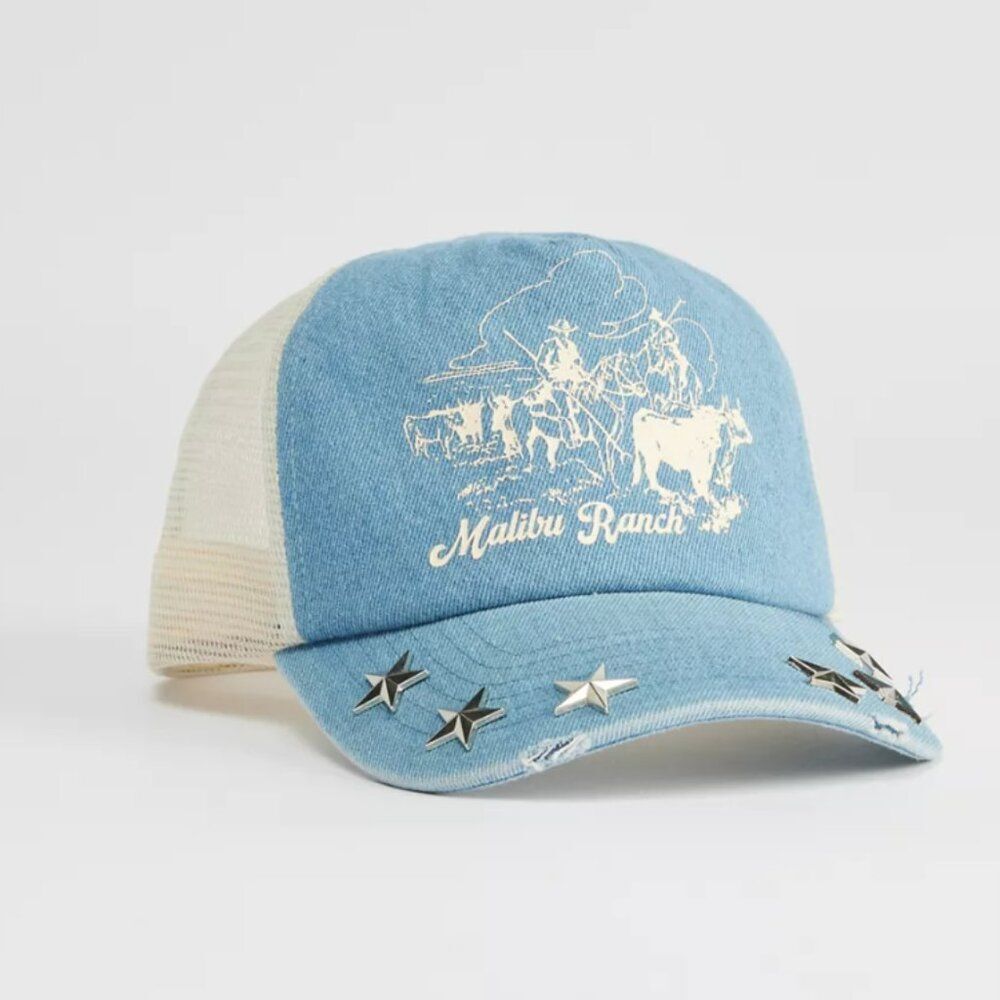Urban Outfitters Malibu Ranch Denim Trucker Hat
